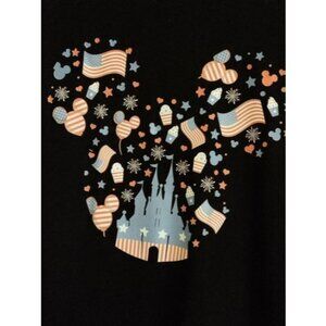Disney Castle T-Shirt Womens Medium Patriotic Mickey Mouse Head Graphic